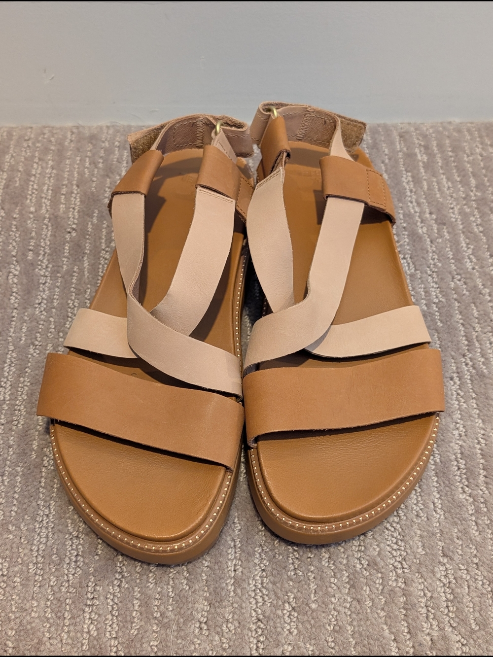 Tan Sorel Roaming Criss Cross Sandals - Picture 2 of 7